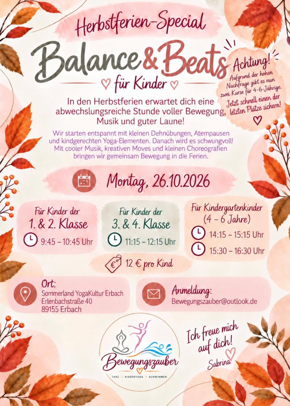 Herbstferien-Special: Balance & Beats für Kinder